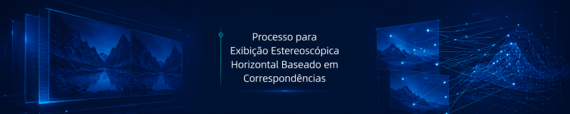 Processo para exibição estereoscópica horizontal baseado em correspondências